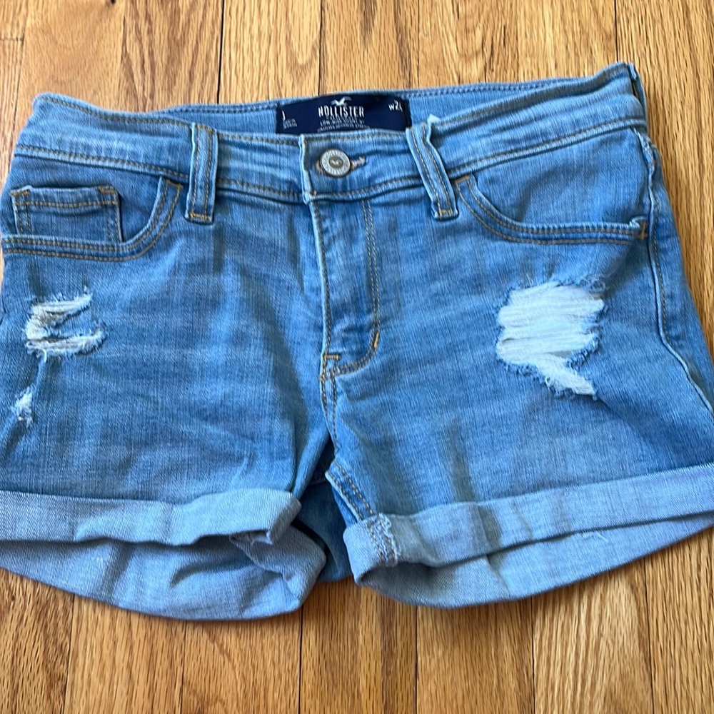 Light blue distressed Hollister jean shorts. NWOT